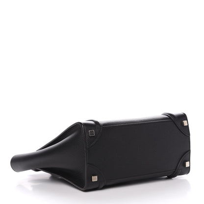Celine Drummed Calfskin Micro Luggage Black 3 of 10