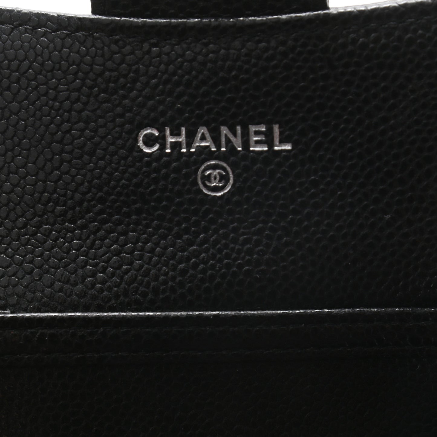 Caviar Quilted Flap Card Holder On Chain Black