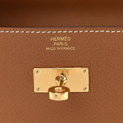 Hermes Evercolor Kelly Wallet To Go Gold 6 of 11