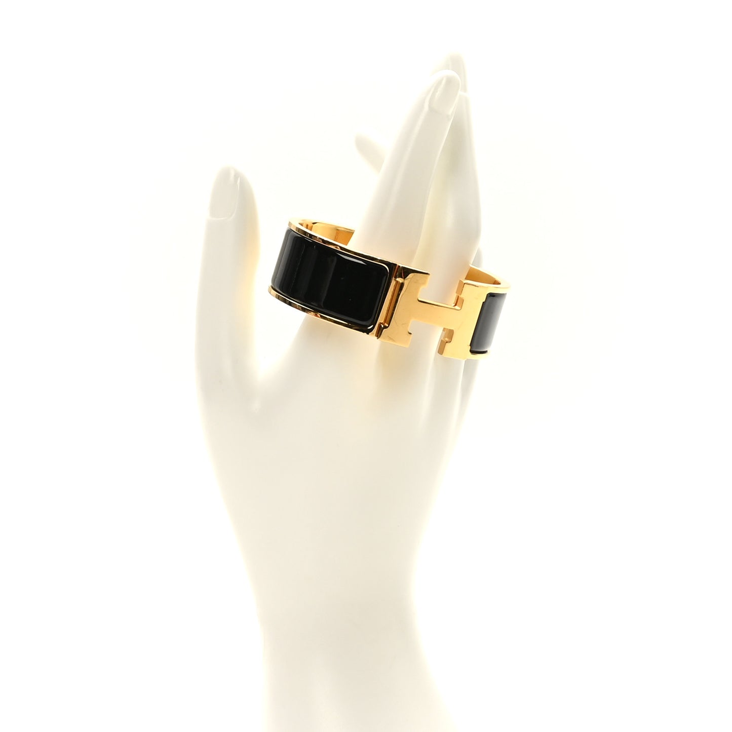 Enamel Wide Clic Clac H Bracelet PM Black