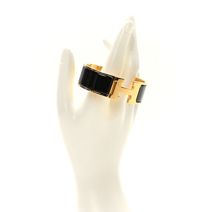 Hermes Enamel Wide Clic Clac H Bracelet PM Black 2 of 5