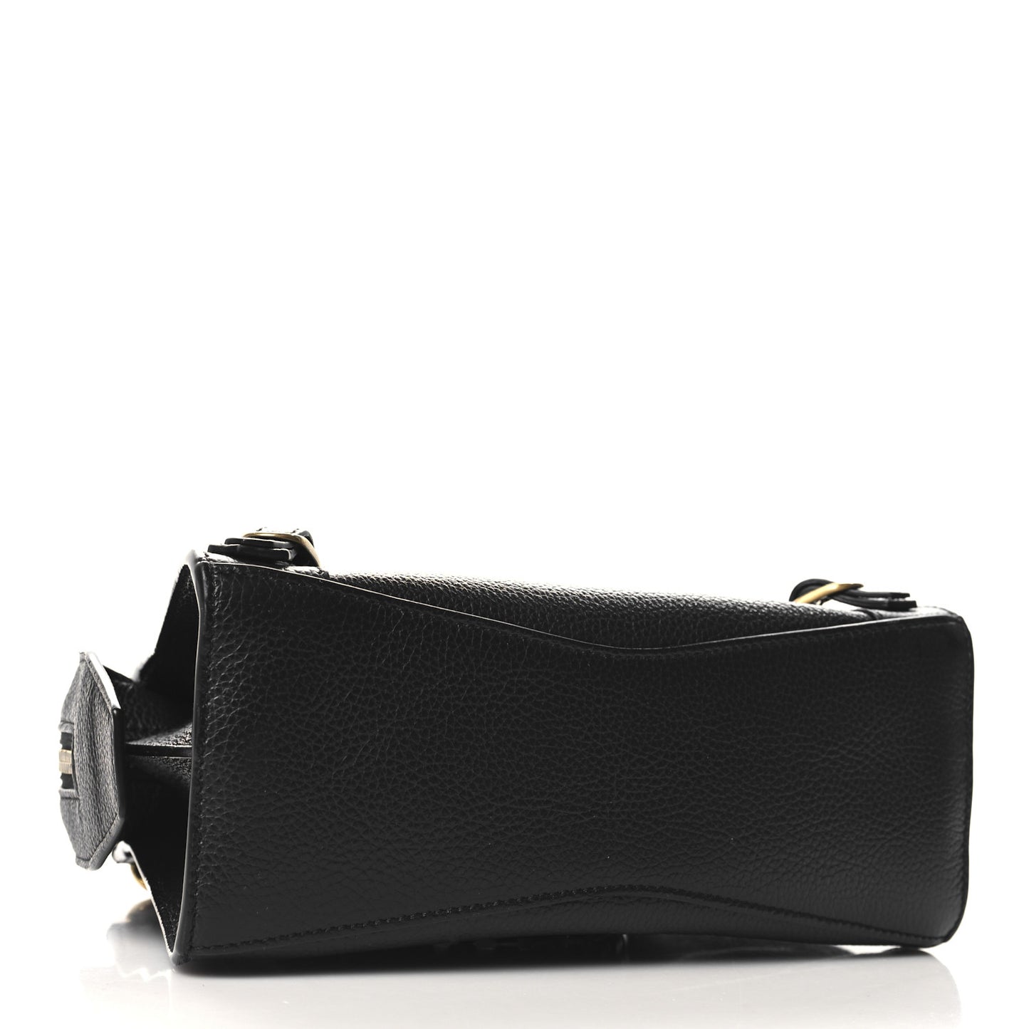 Grained Calfskin Neo Classic Gold Hardware Nano City Crossbody Black