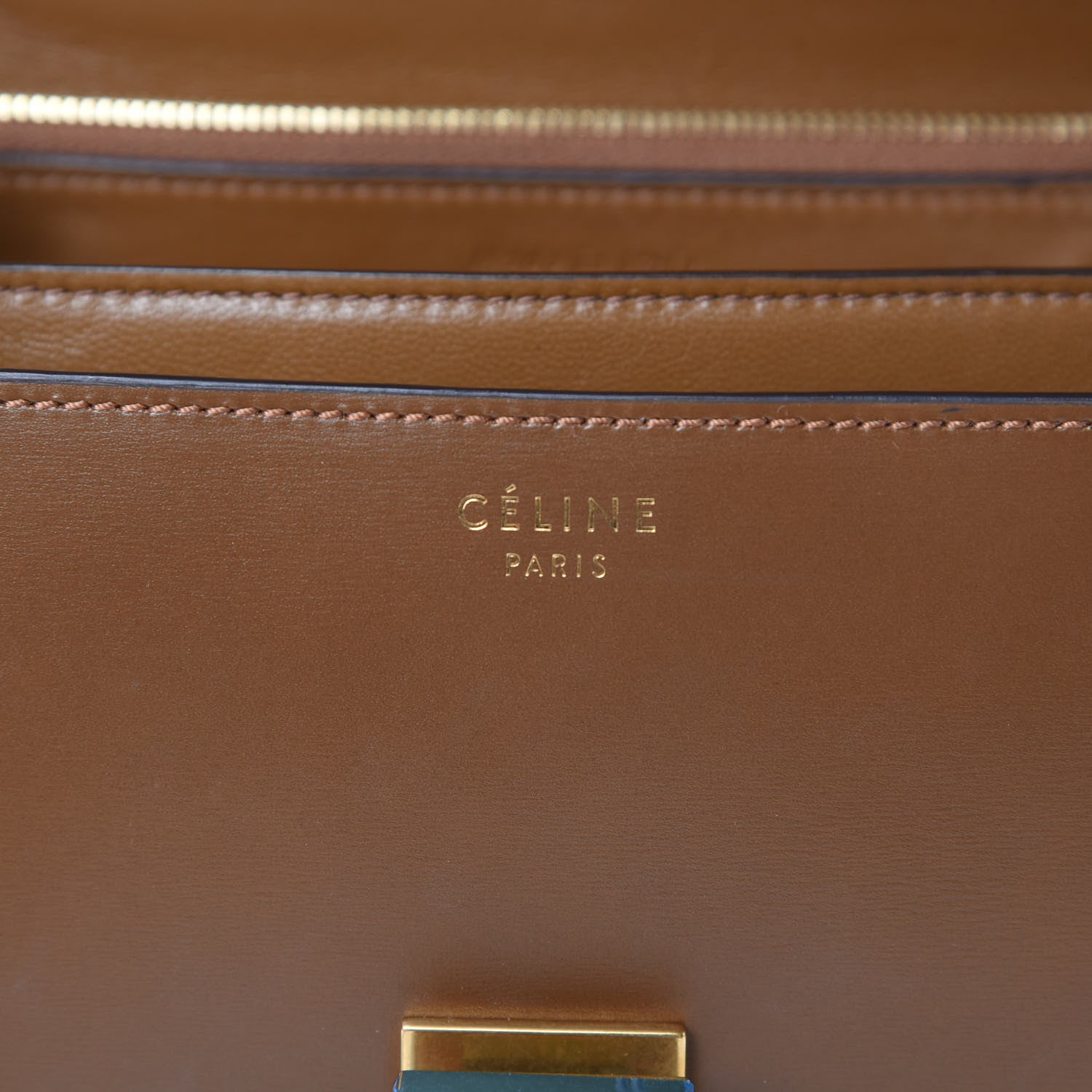 Celine Box Calfskin Medium Classic Box Flap Bag Camel 6 of 15