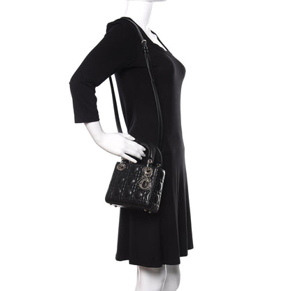 Christian Dior Lambskin Cannage Mini Lady Dior Black 2 of 11