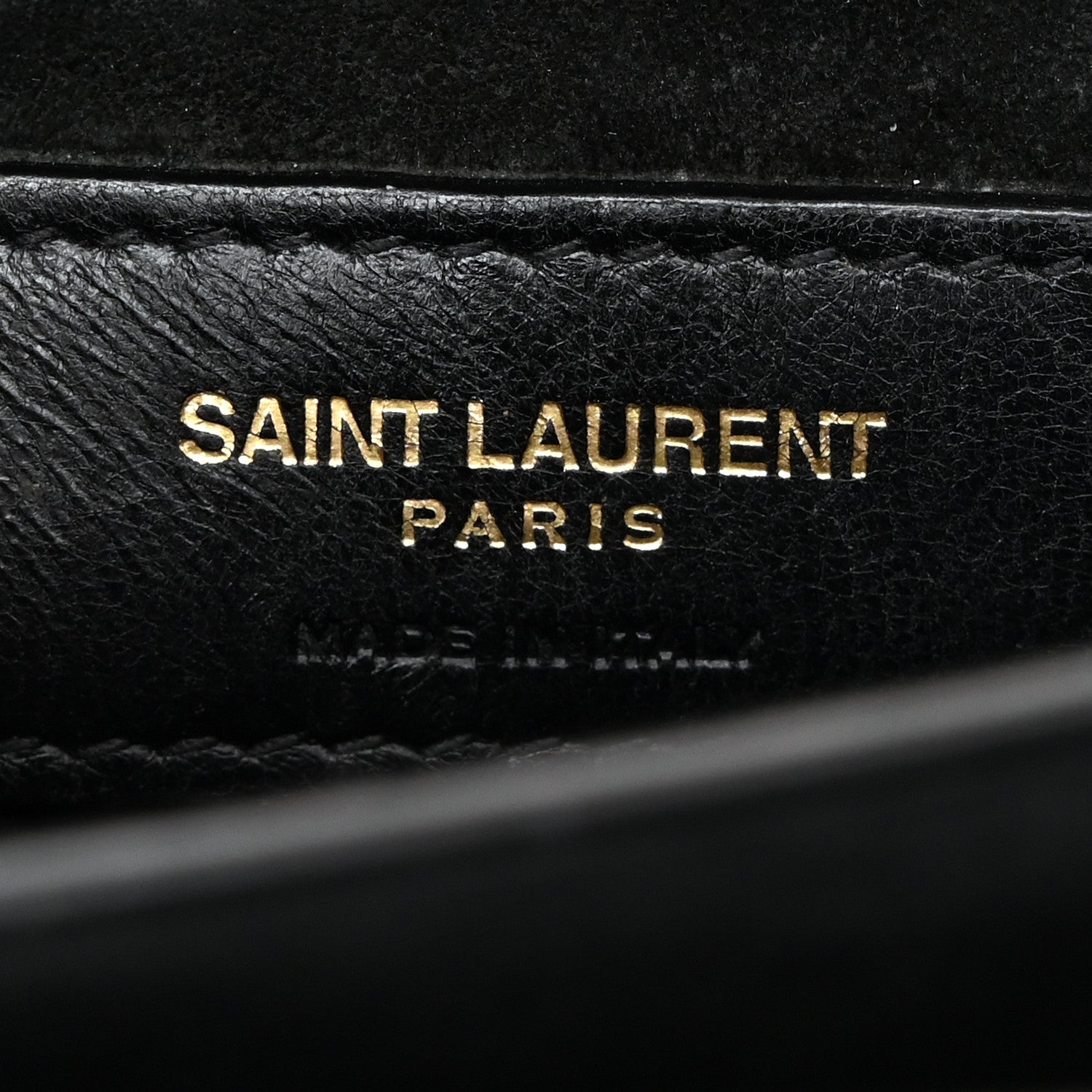 Saint Laurent Calfskin Crocodile Embossed Medium Monogram Sunset Black 7 of 11