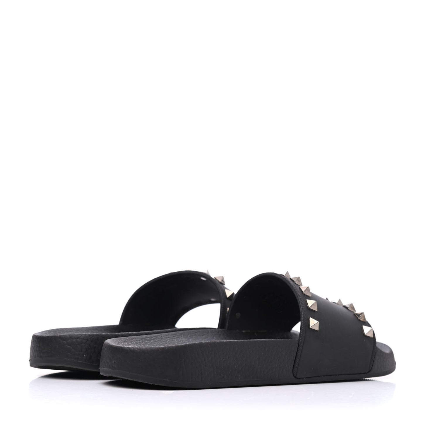 Rubber Rockstud Slide Sandals 38 Black