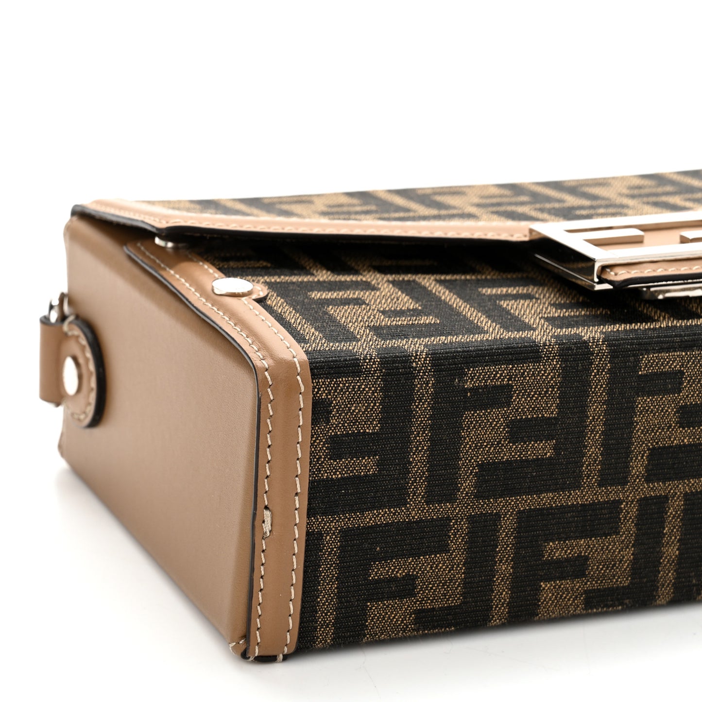 Recycled Fabric Jacquard Vitello King FF 1974 Baguette Soft Trunk Tobacco Moro Sand