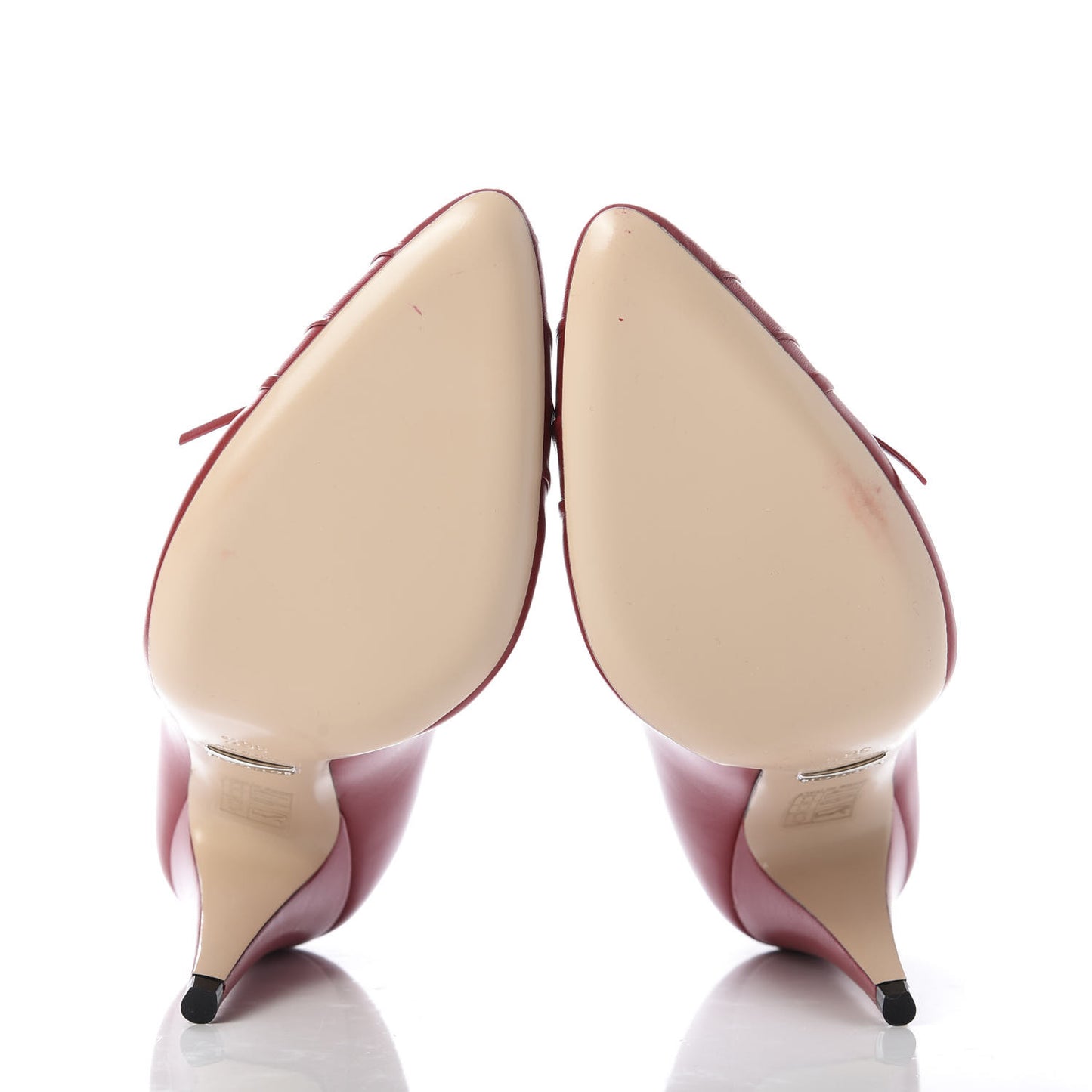Nappa Bow High Heel Pumps 36.5 Hibiscus Red