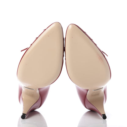 Gucci Nappa Bow High Heel Pumps 36.5 Hibiscus Red 5 of 9