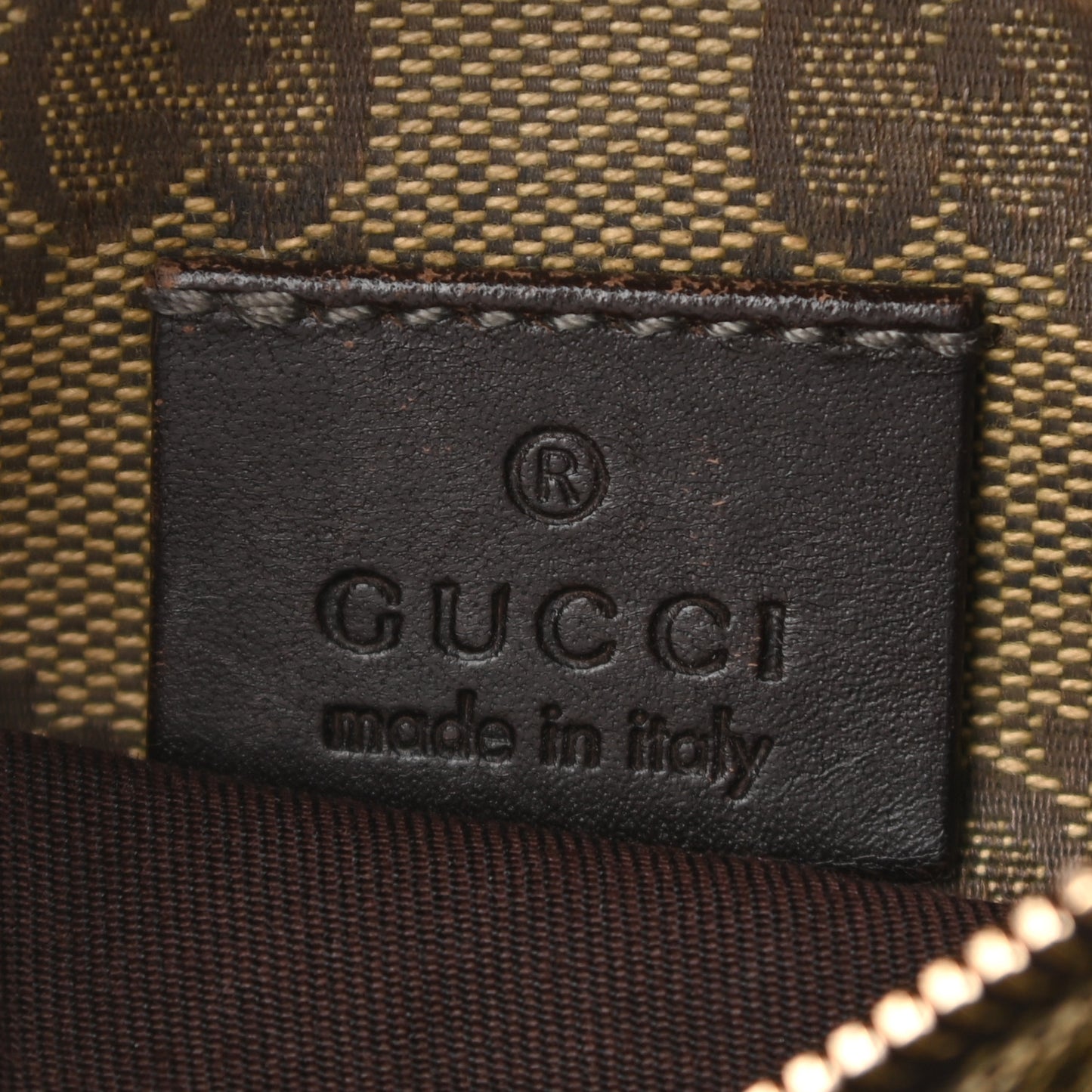 GG Monogram Web Double Pocket Belt Bag Green Dark Brown