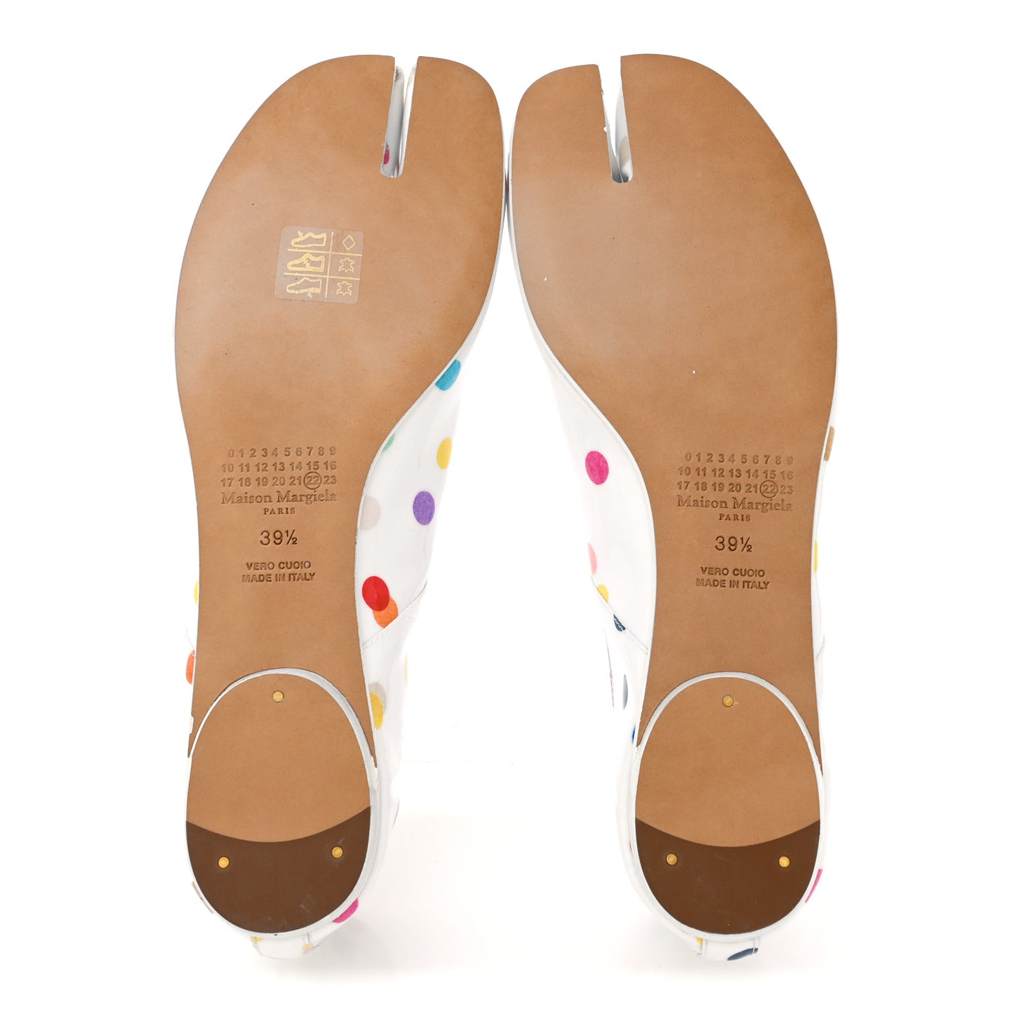 Coated Canvas Confetti Printed New Ballerina Flats 39 White Multicolor