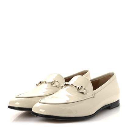 Gucci Patent Womens Jordaan Loafers 39.5 New Ivory 4 of 13