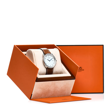 Hermes Stainless Steel Barenia 38mm Arceau Quartz Watch Fauve 5 of 5