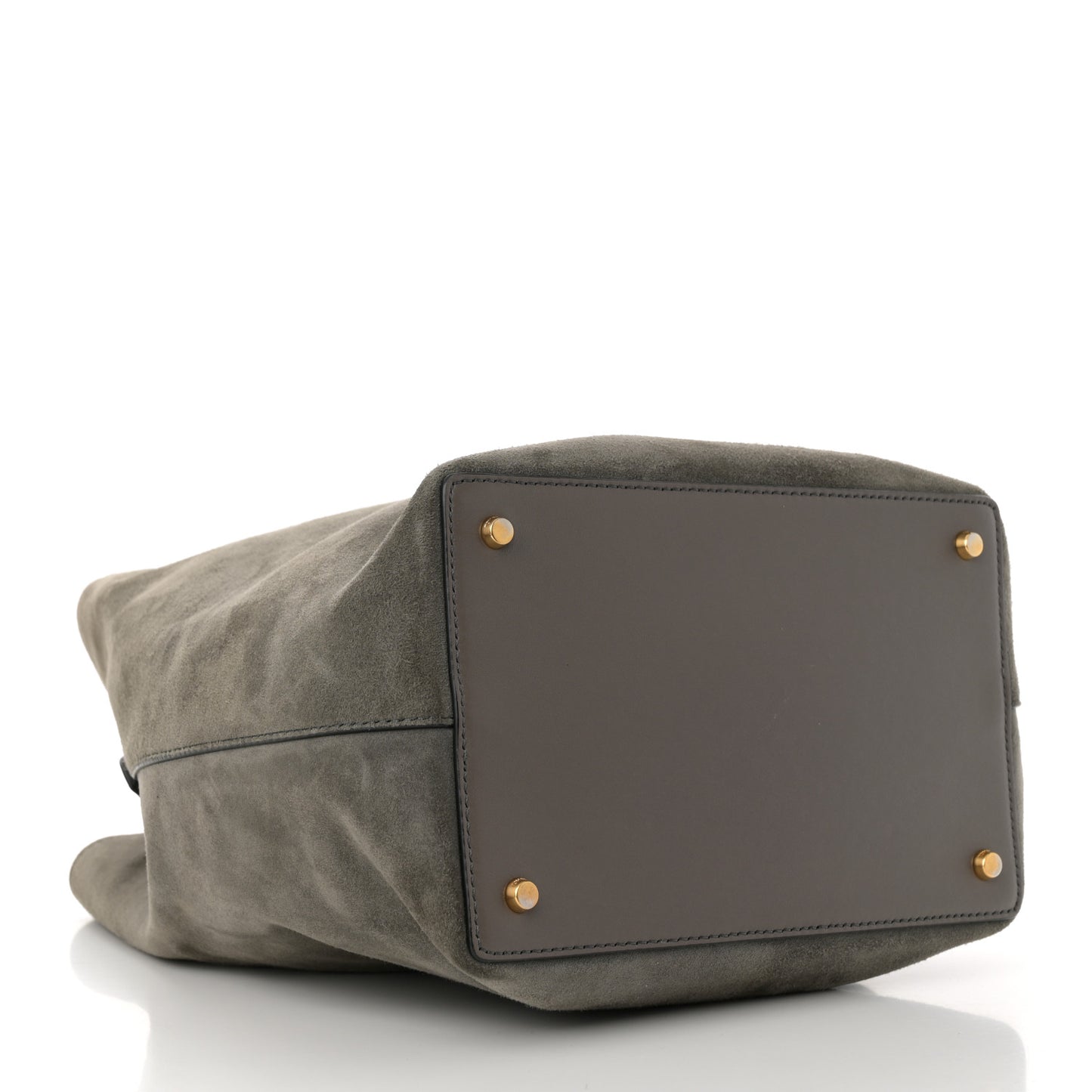 Suede Medium Double Tassel Bucket Bag Graphite