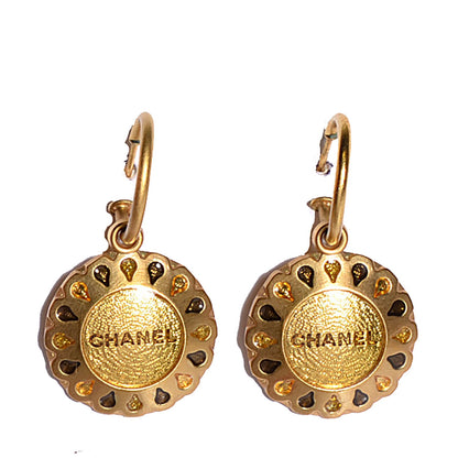 Chanel Glitter Resin CC Dangle Earrings Gold 1 of 5