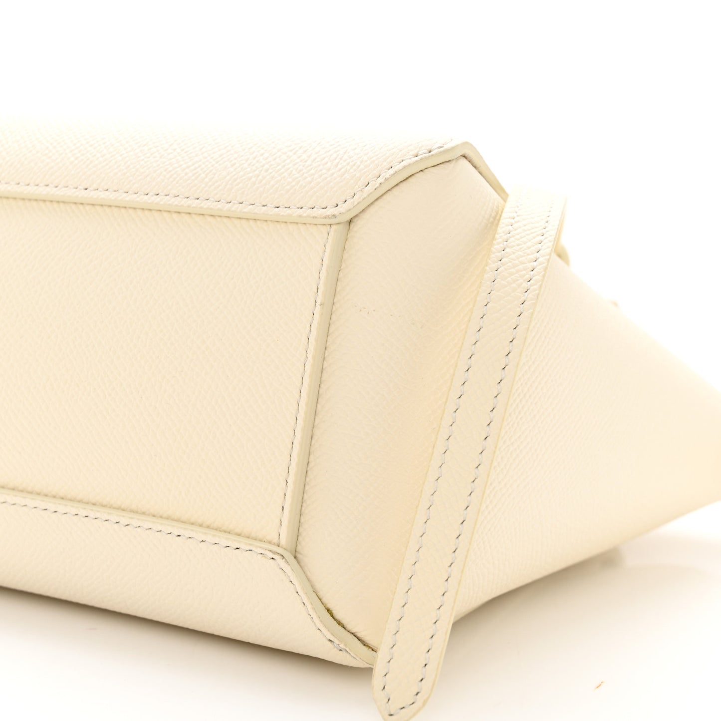 Grained Calfskin Nano Belt Bag White