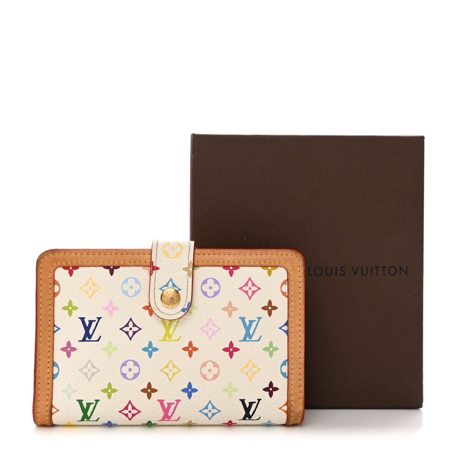 Louis Vuitton Monogram Multicolor French Purse Wallet White 12 of 12