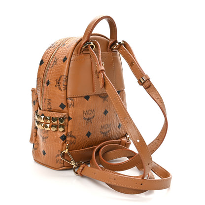 MCM Visetos Side Stud X-Mini Stark Bebe Boo Backpack Cognac 2 of 9