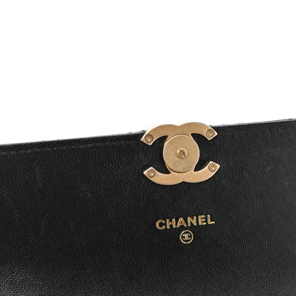 Chanel Lambskin Quilted CC Logo Flap Phone Holder With Chain Black 11 of 11