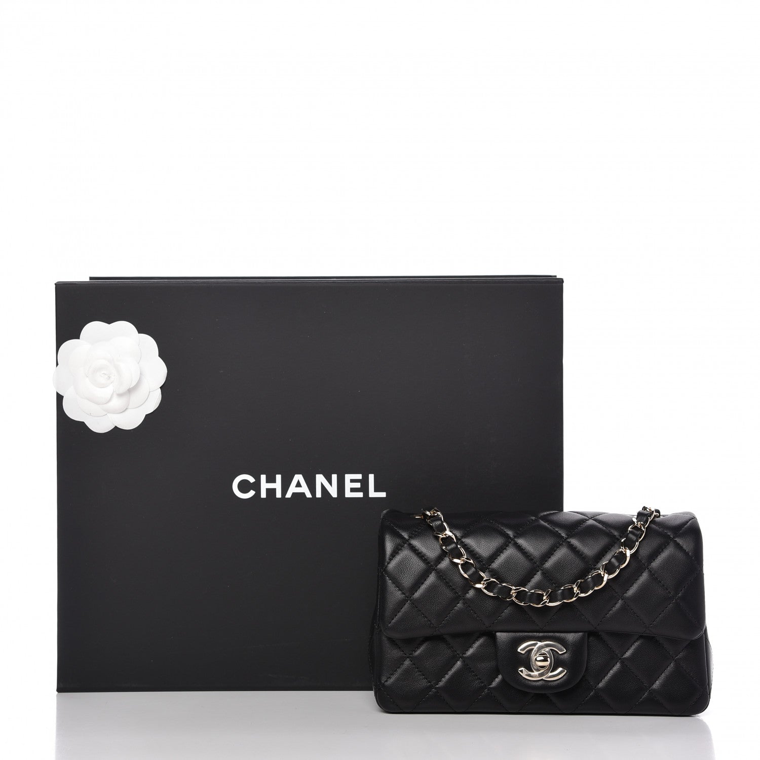 Chanel Lambskin Quilted Mini Rectangular Flap Black 10 of 11