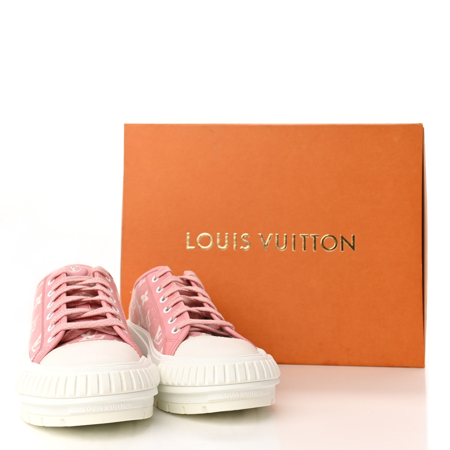 Louis Vuitton Denim Monogram Squad Sneakers 38.5 Pink 15 of 15