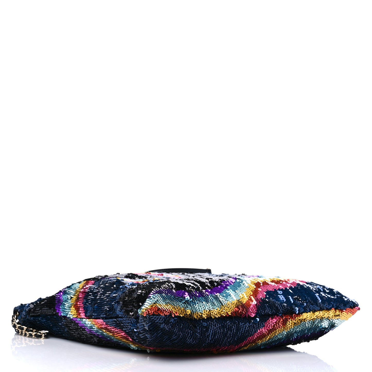Sequin Drawstring Tote Blue Black Multicolor