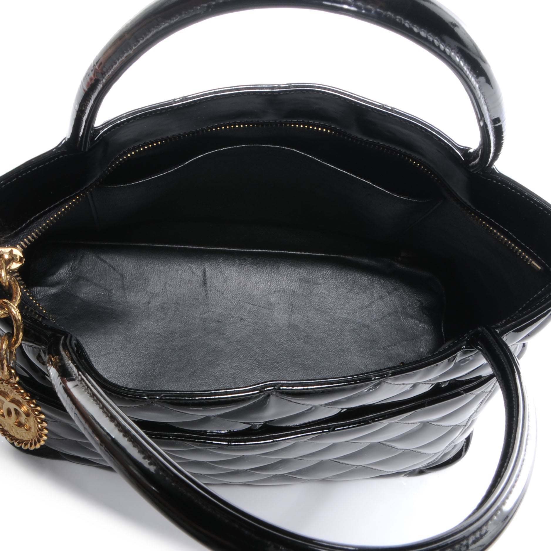 Chanel Patent Medallion Tote Black 5 of 8