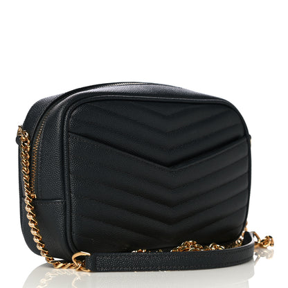 Saint Laurent Grain De Poudre Matelasse Monogram Mini Lou Camera Bag Dark Smog 2 of 9
