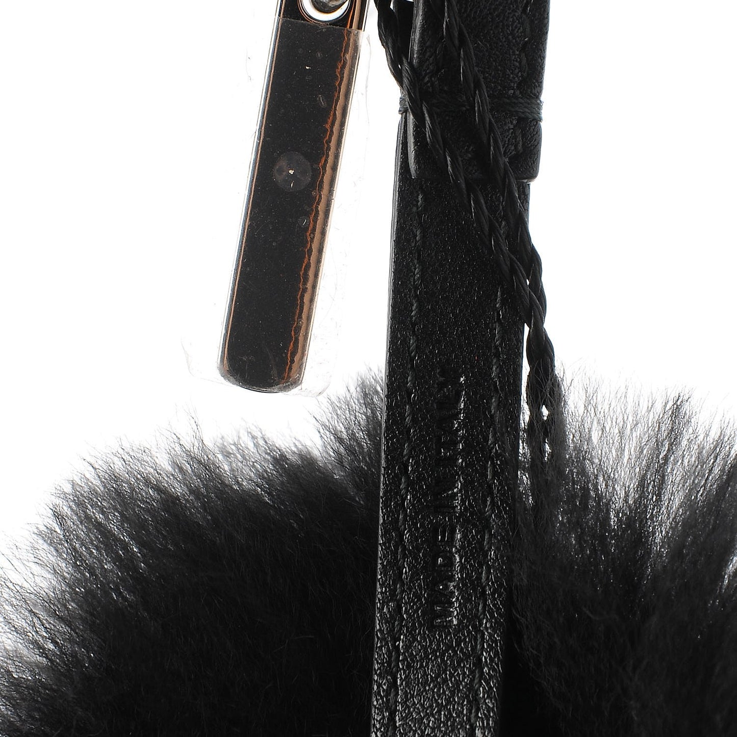 Fox Mink Fur Flowerland Bag Charm Black Blue White
