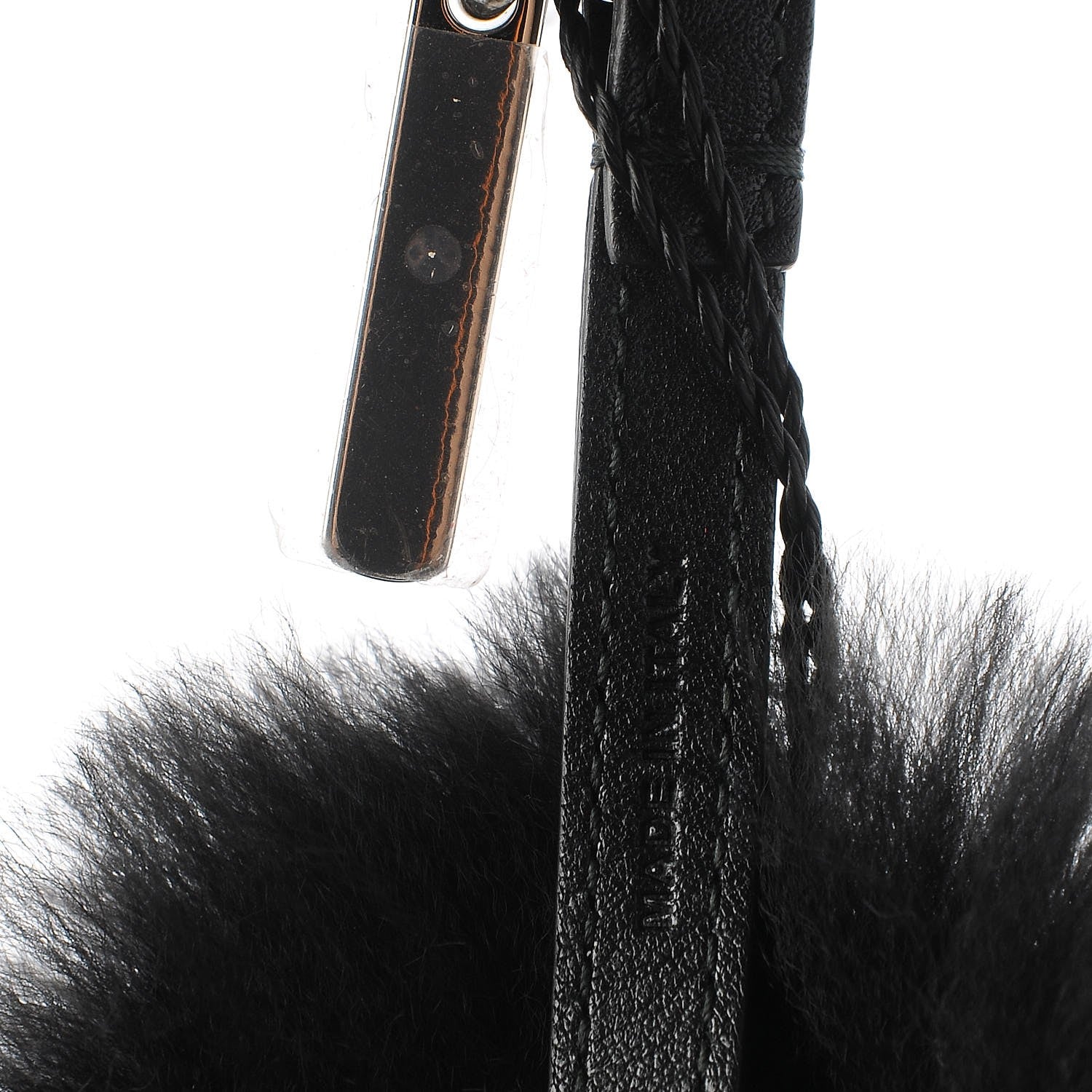 Fendi Fox Mink Fur Flowerland Bag Charm Black Blue White 3 of 4
