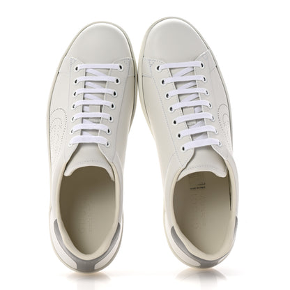 Gucci Calfskin Interlocking G Perforated Mens Ace Sneakers 8 White Grey Sky 2 of 10
