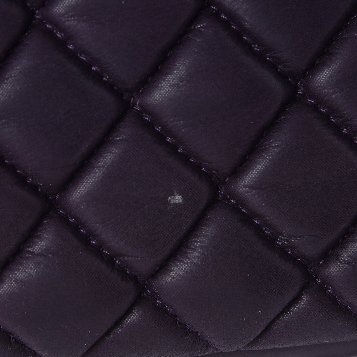 Iridescent Calfskin Small New Bubble Flap Plum