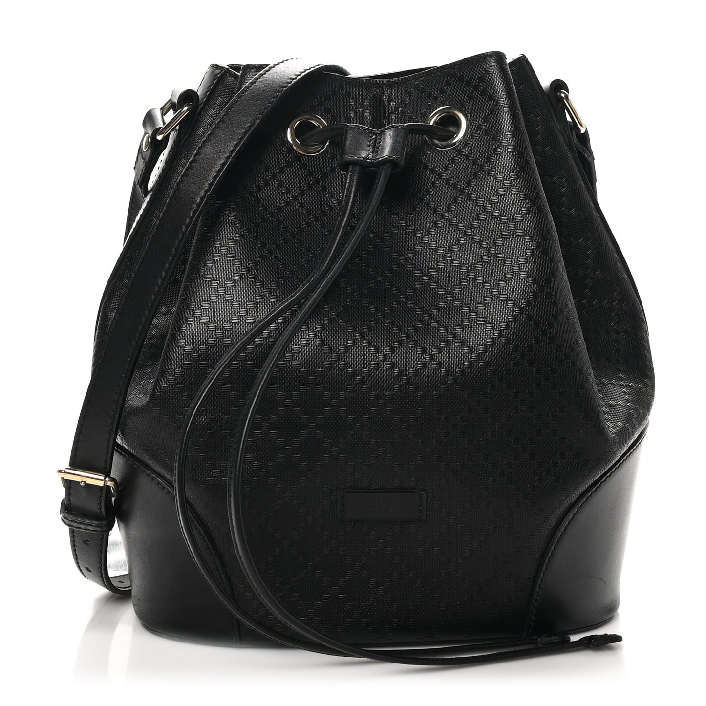 Bright Diamante Medium Bucket Bag Black