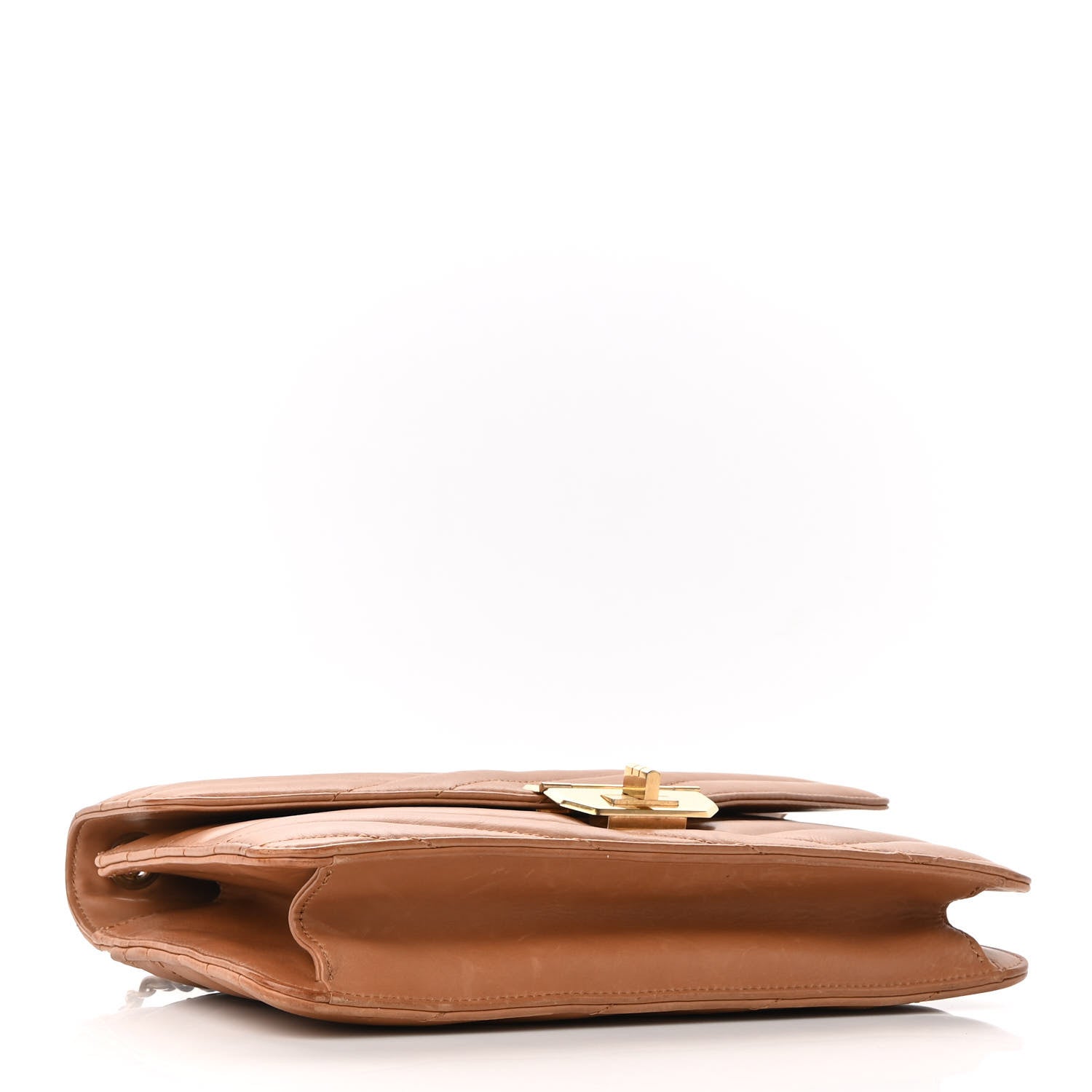 Chanel Calfskin Chevron Gabrielle Flap Brown 4 of 9