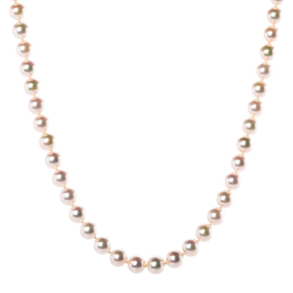 Tiffany 18K Yellow Gold Akoya Pearl 7.5mm Signature Strand Necklace 1 of 6