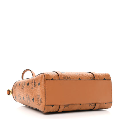 MCM Visetos Mini Toni Shopper Tote Cognac 4 of 10