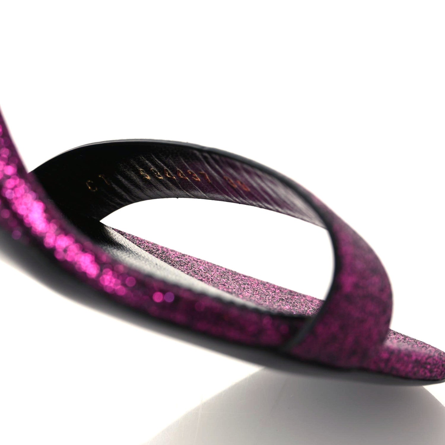 Saint Laurent Glitter Amber 85 Ankle Strap Sandals 39 Fuchsia 9 of 10