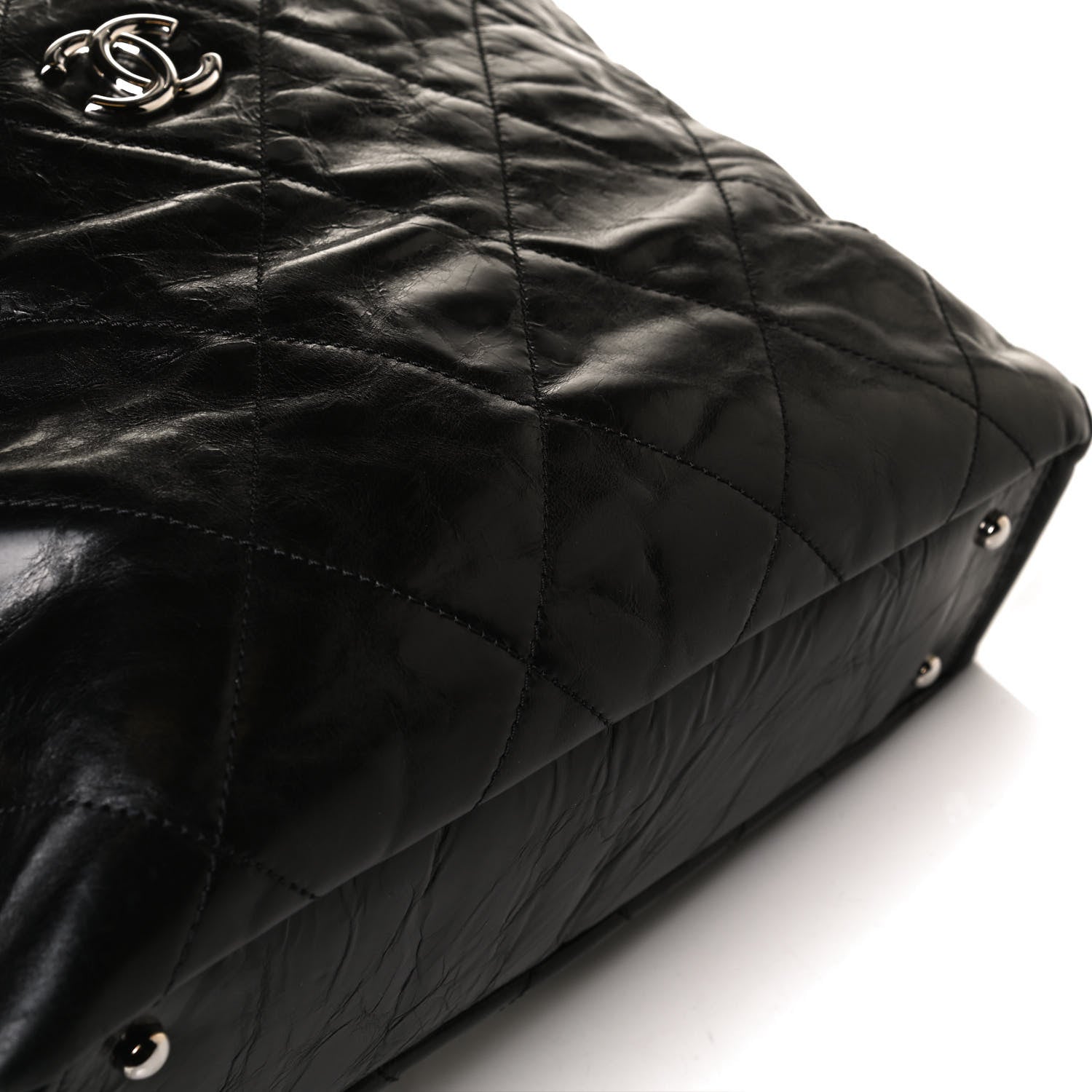 Chanel Glazed Calfskin Lambskin Portobello Tote Black 11 of 18