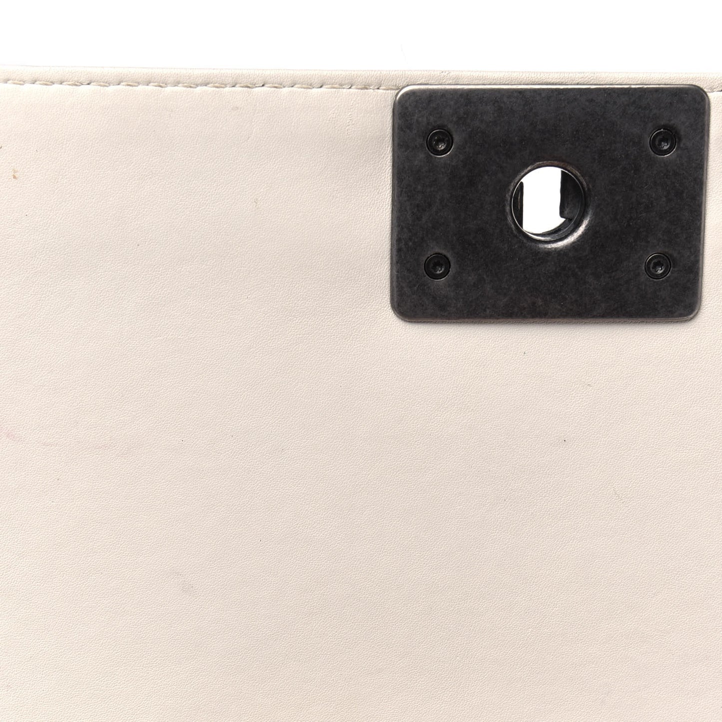 Patent Quilted Large Boy Flap White