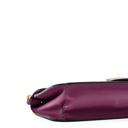 Valentino Garavani Calfskin Vlogo Loco Shoulder Bag Prune 8 of 9