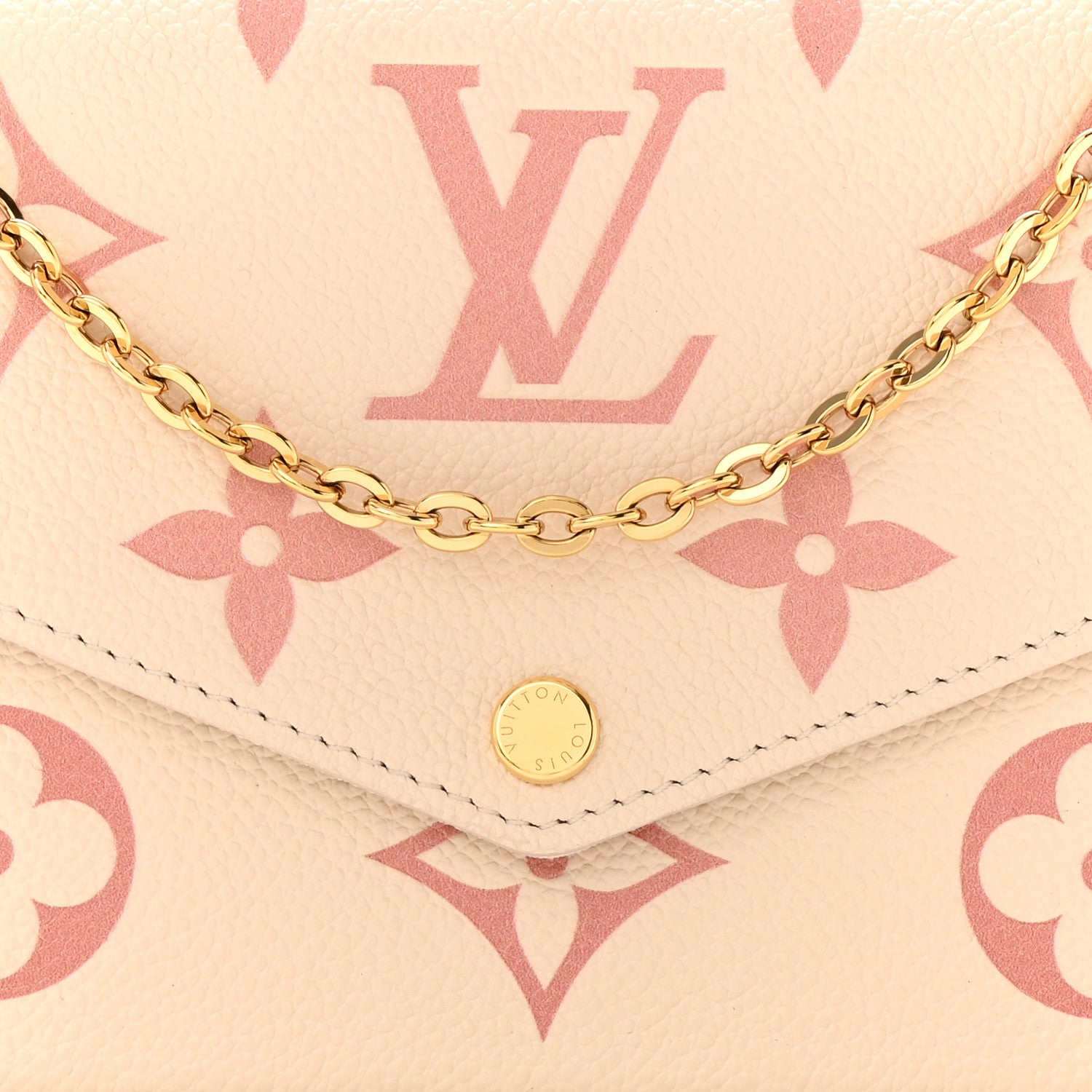 Louis Vuitton Empreinte Monogram Giant By The Pool Felicie Pochette Chain Wallet Creme Rose Trianon 8 of 11