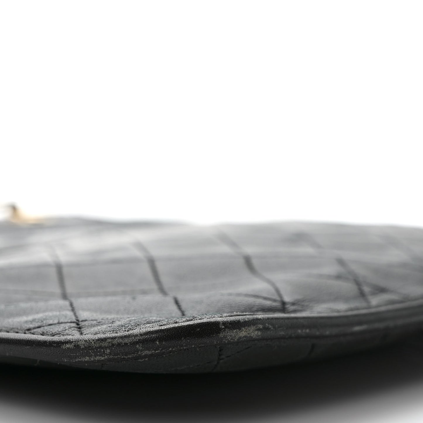 Lambskin Quilted Flat Tote Black