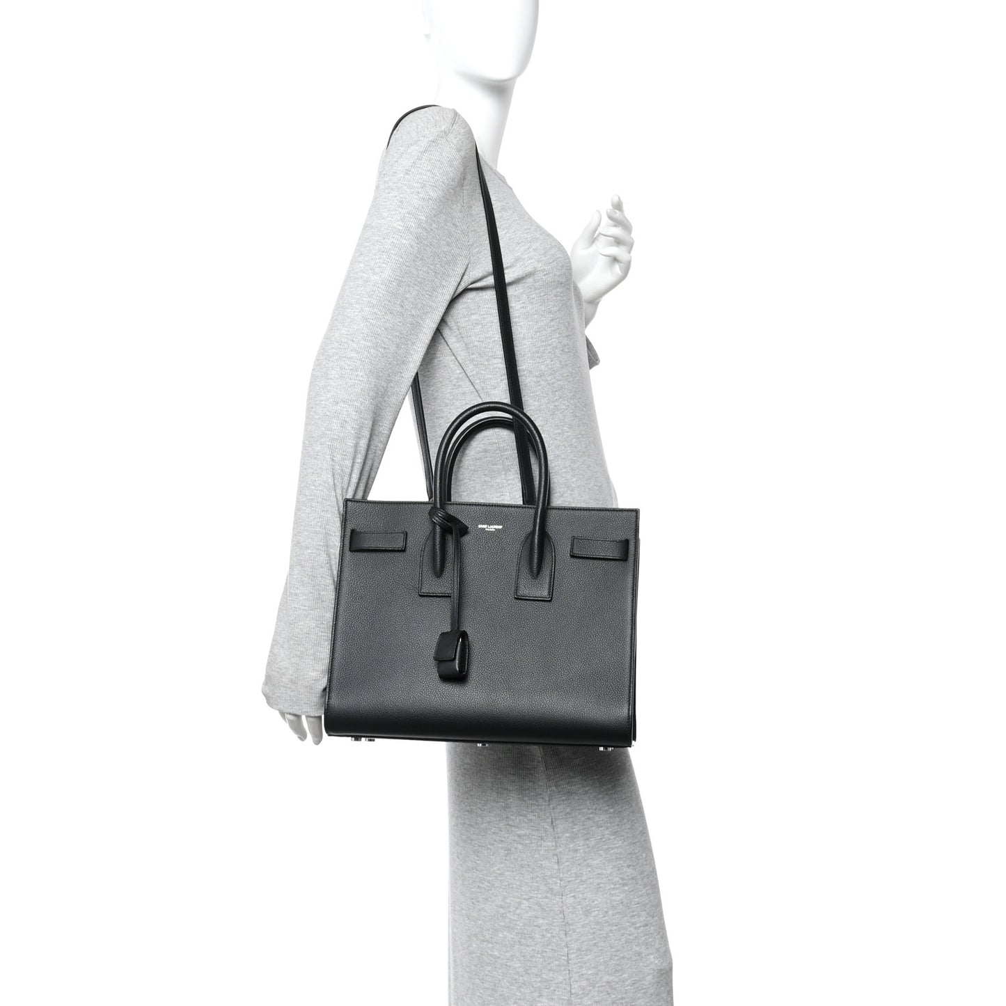 Grained Calfskin Small Sac De Jour Black
