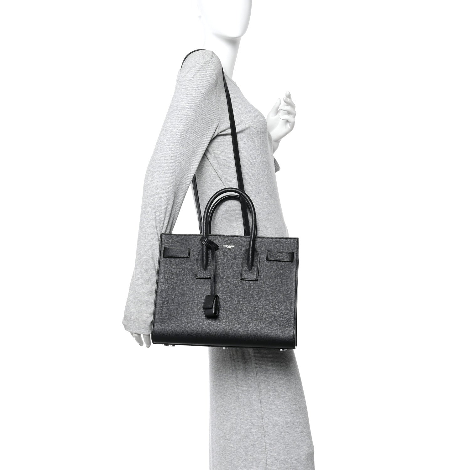 Saint Laurent Grained Calfskin Small Sac De Jour Black 2 of 9