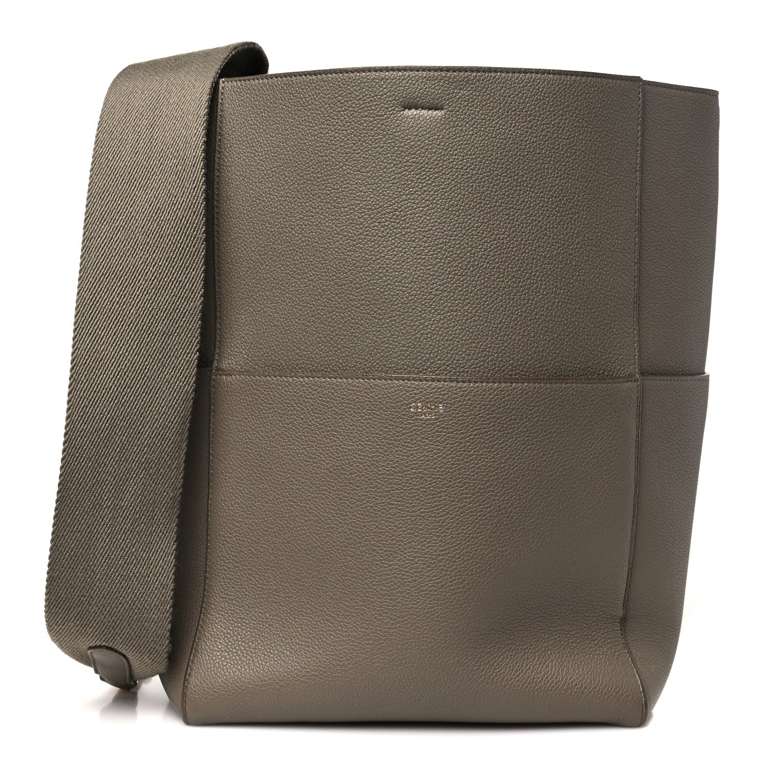 Celine Soft Grained Calfskin Sangle Bucket Bag Taupe 1 of 10