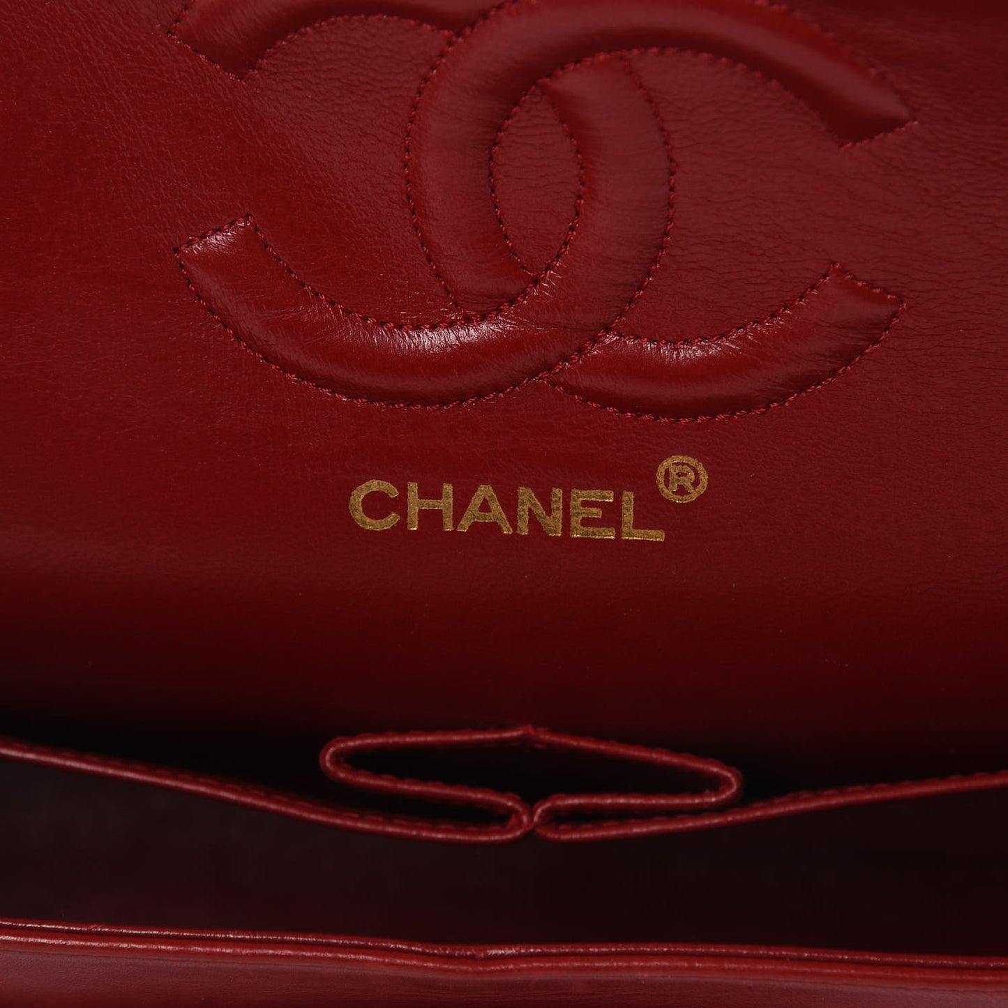 Lambskin Quilted Medium Double Flap Red