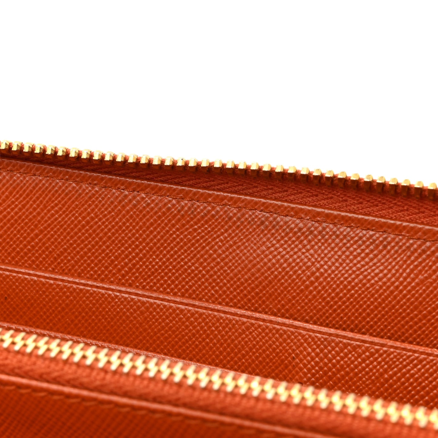 Saffiano Metal Zip Around Wallet Rame