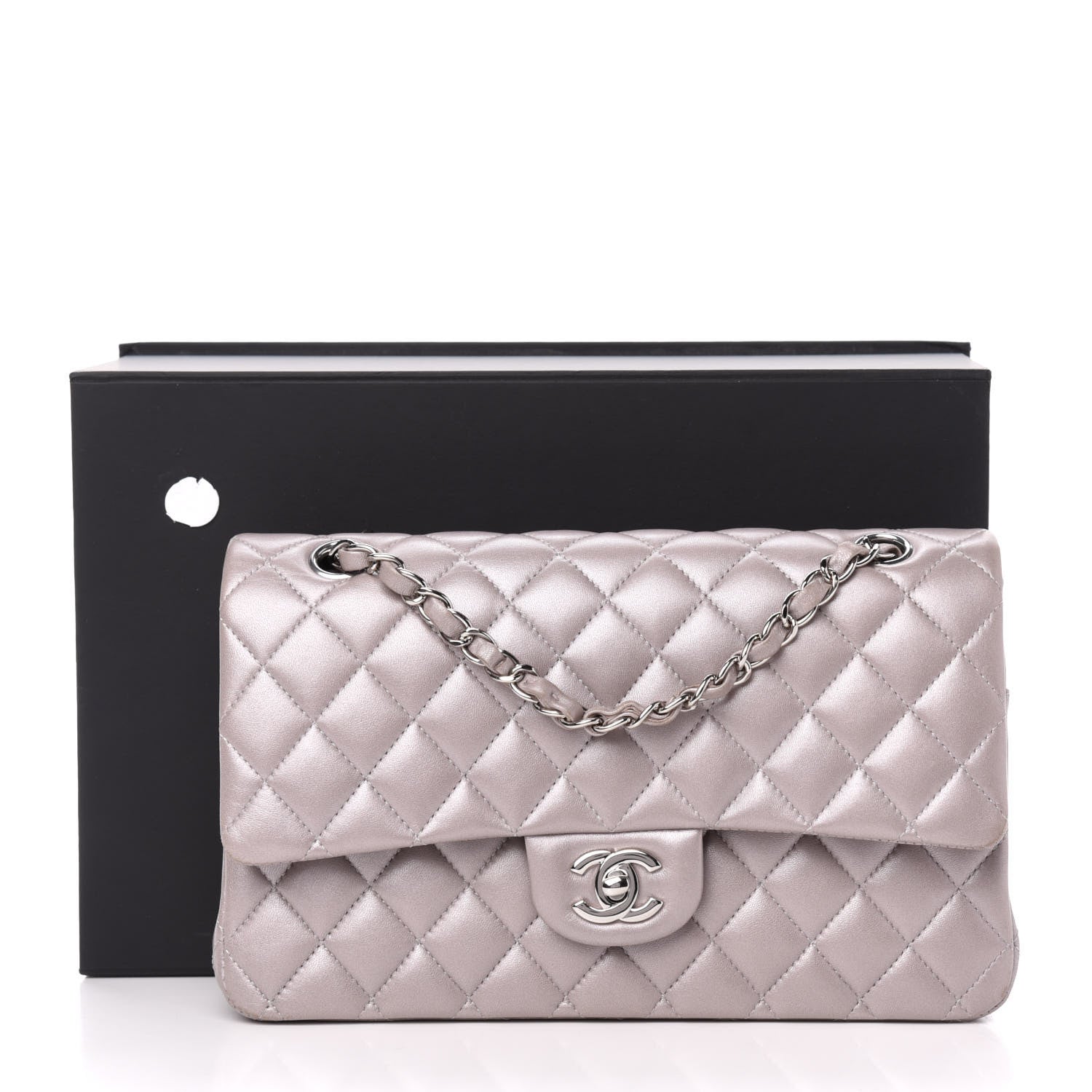 Chanel Metallic Lambskin Quilted Medium Double Flap Pink 12 of 12