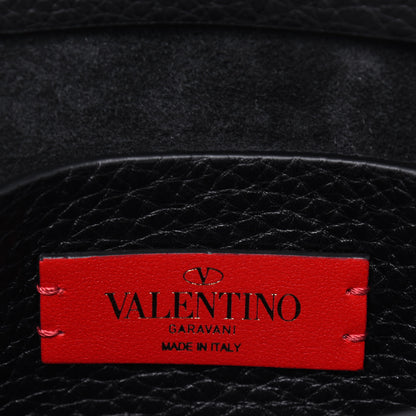 Valentino Garavani Pebbled Calfskin Small Rockstud Overlay Flap Shoulder Bag Black 6 of 11