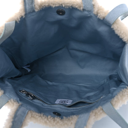Telfar X UGG Suede Shearling Medium Shopping Bag Blue 5 of 11